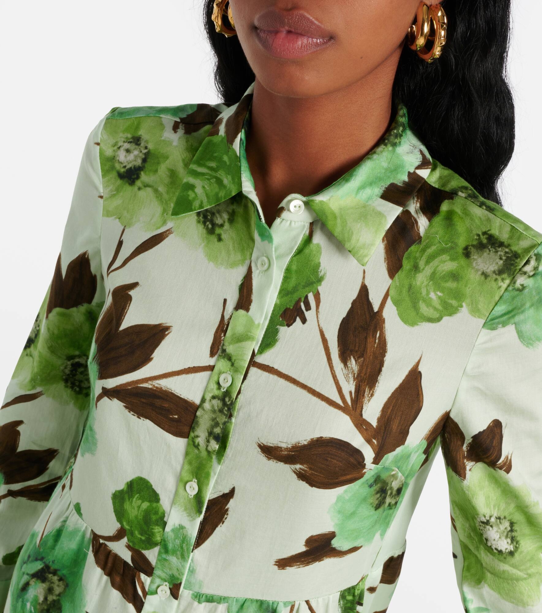 Floral cotton shirt dress - 4