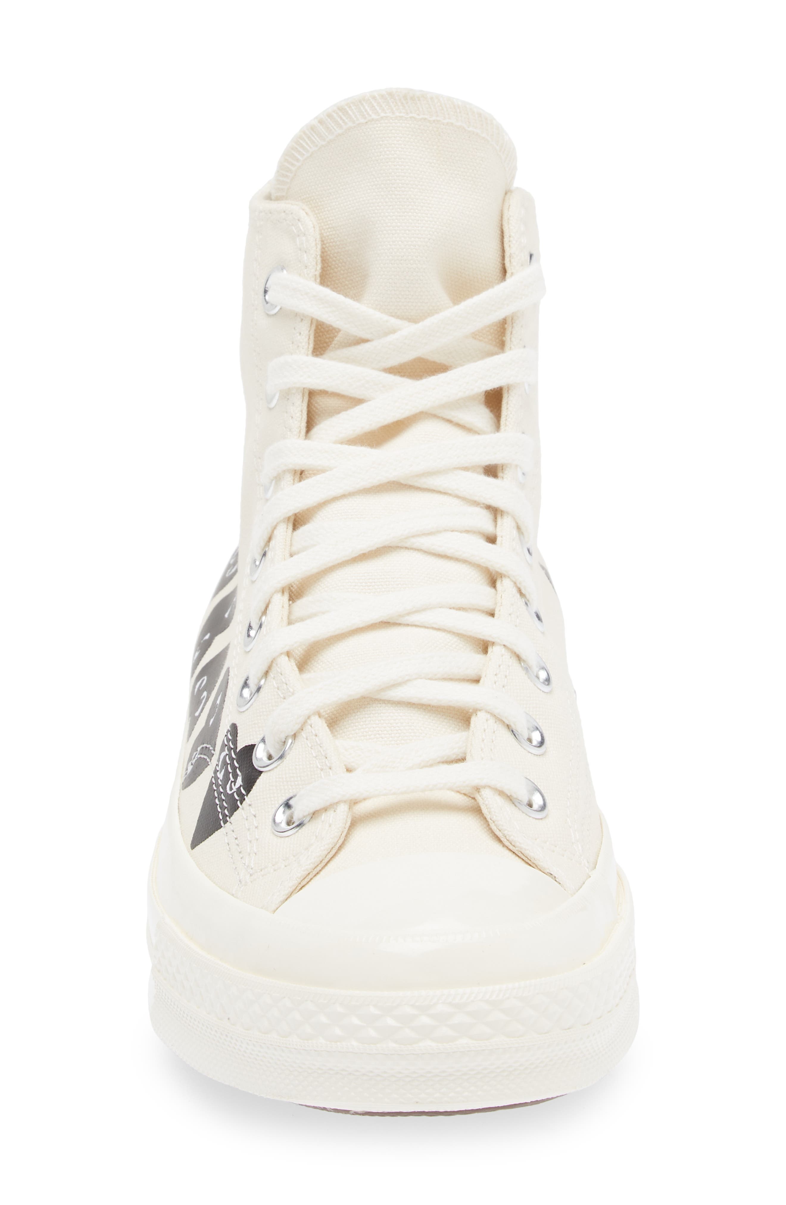 Comme des Garçons PLAY x Converse Gender Inclusive Chuck Taylor® Heart High Top Sneaker in Beige at  - 4