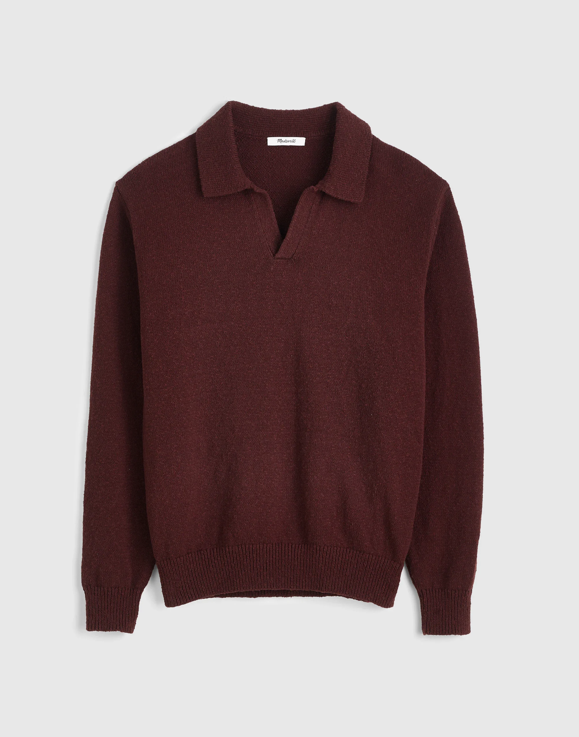 Johnny-Collar Sweater Polo in Textured Cotton - 1