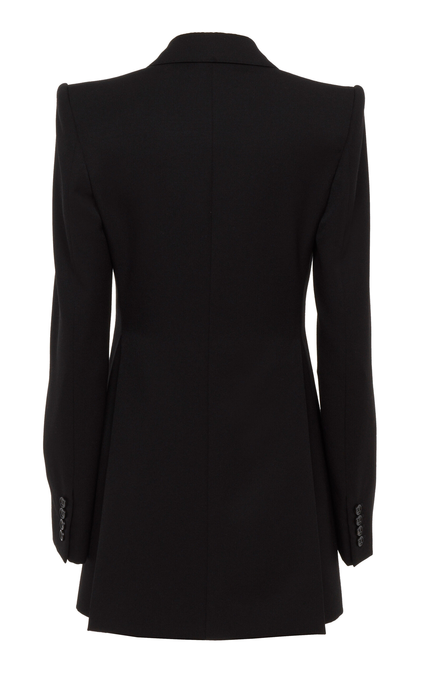 Double-Breasted Grain De Poudre Wool Blazer black - 5