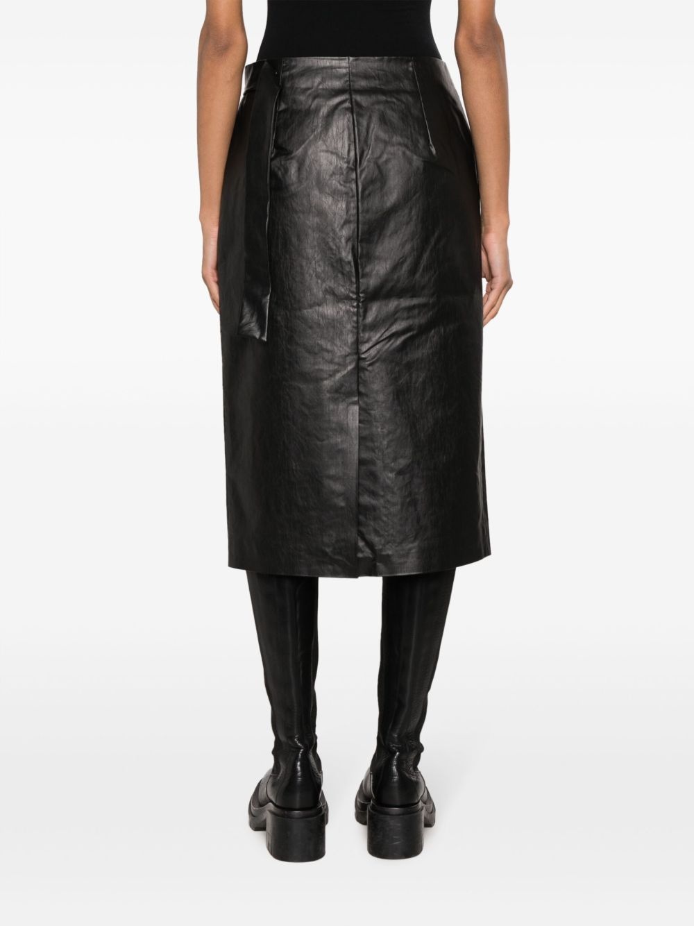 strap-detail wrap midi skirt - 4
