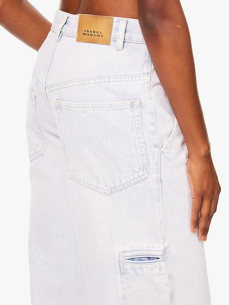 Solene Dye brand-patch wide-leg high-rise denim jeans - 5