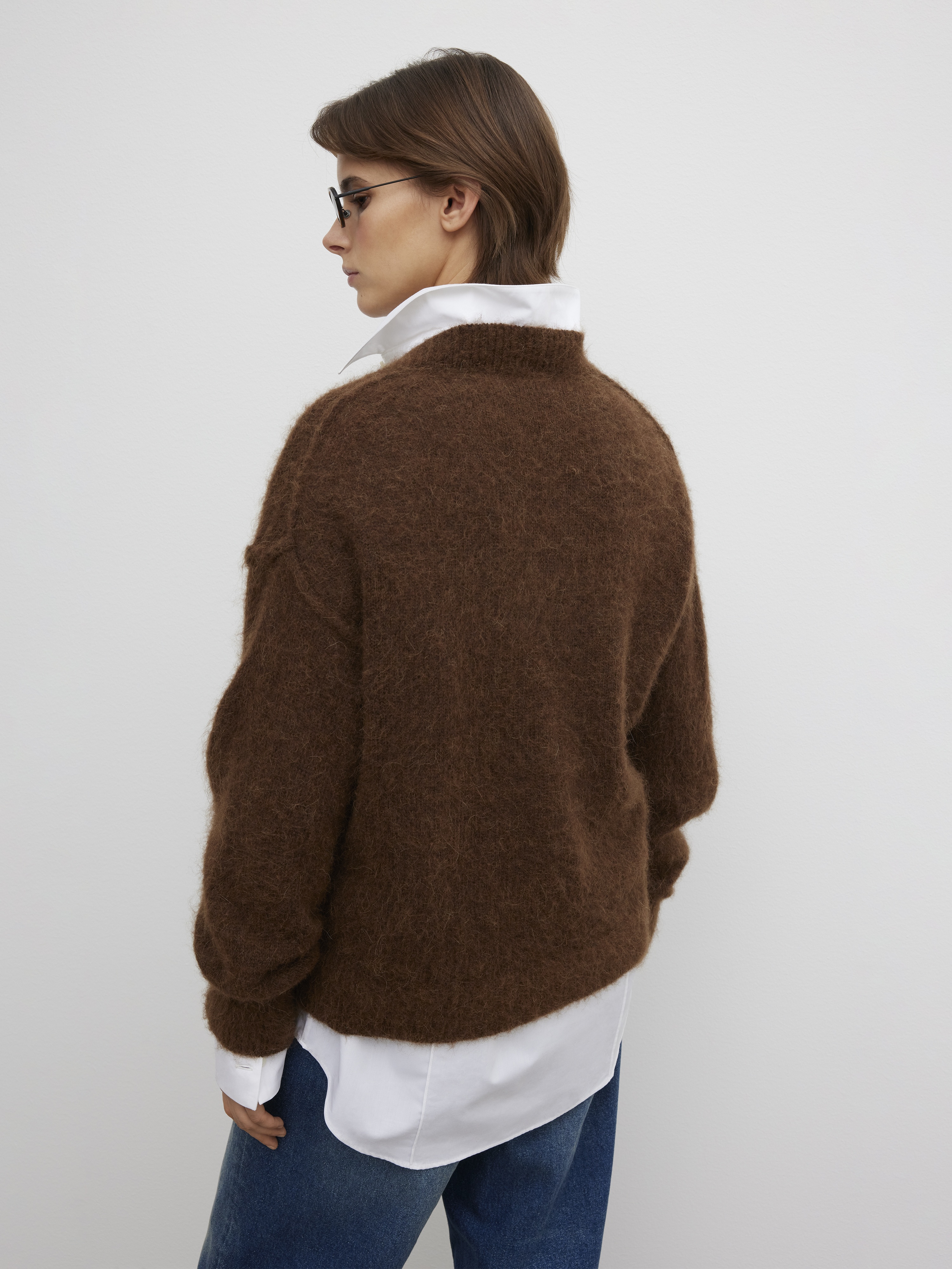 V-neck alpaca knit - 5