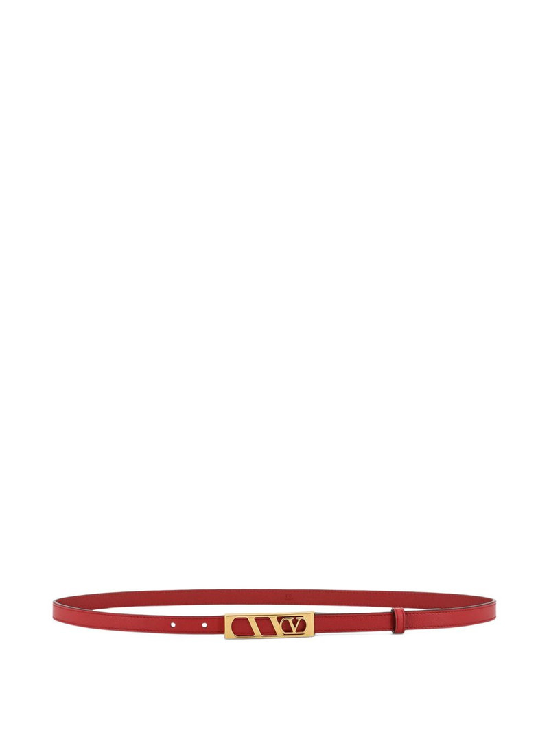 logo-buckle leather belt 1
