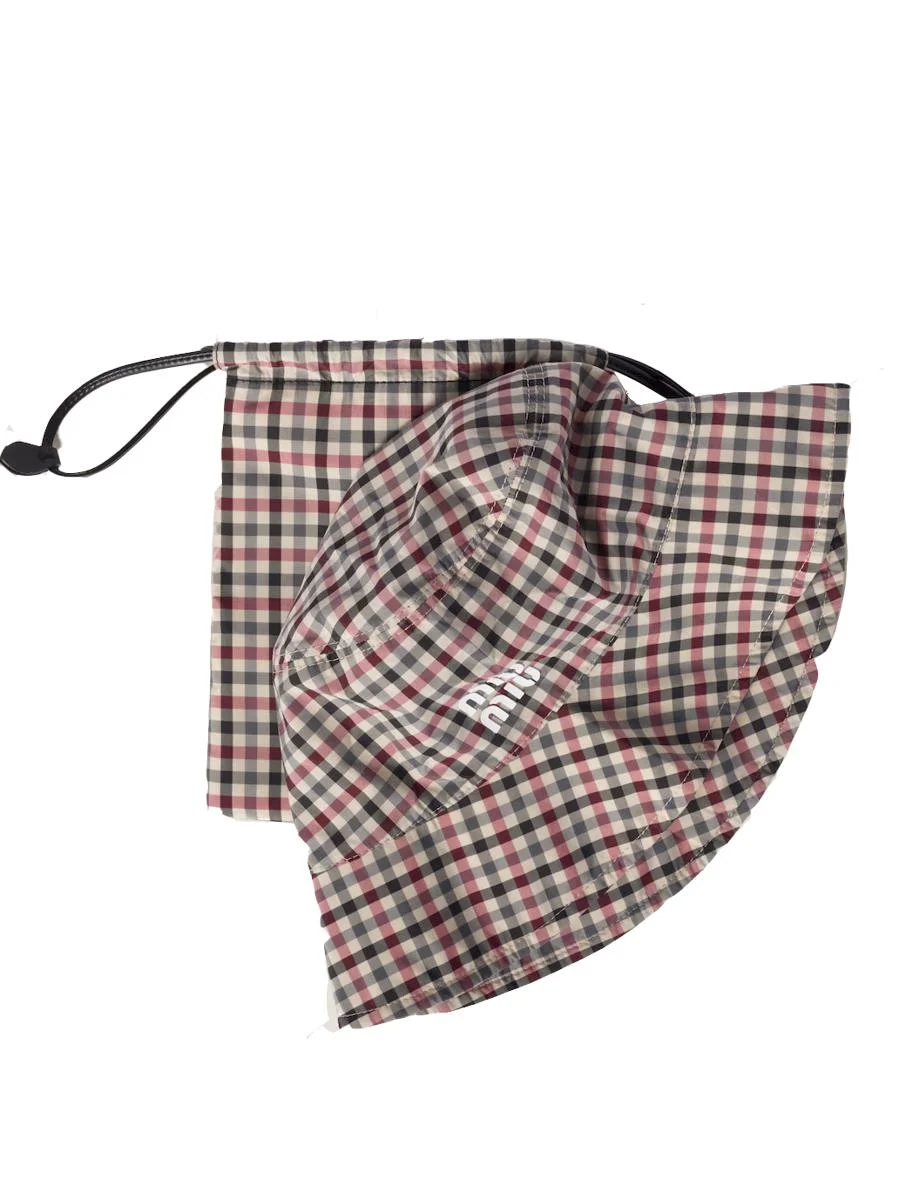 Miu Miu Vichy Hat With Pouch - 1