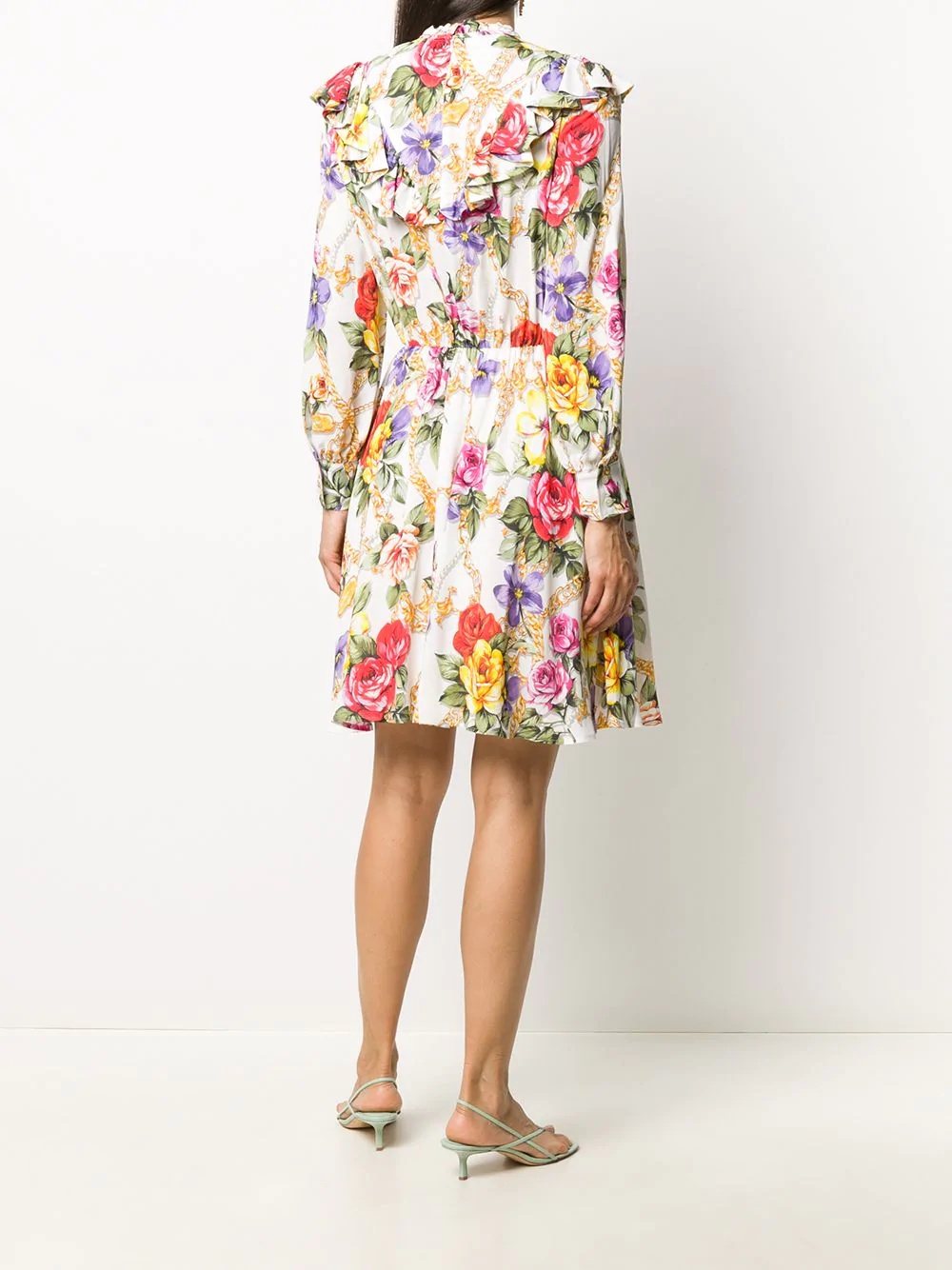 floral print high-neck dress - 4