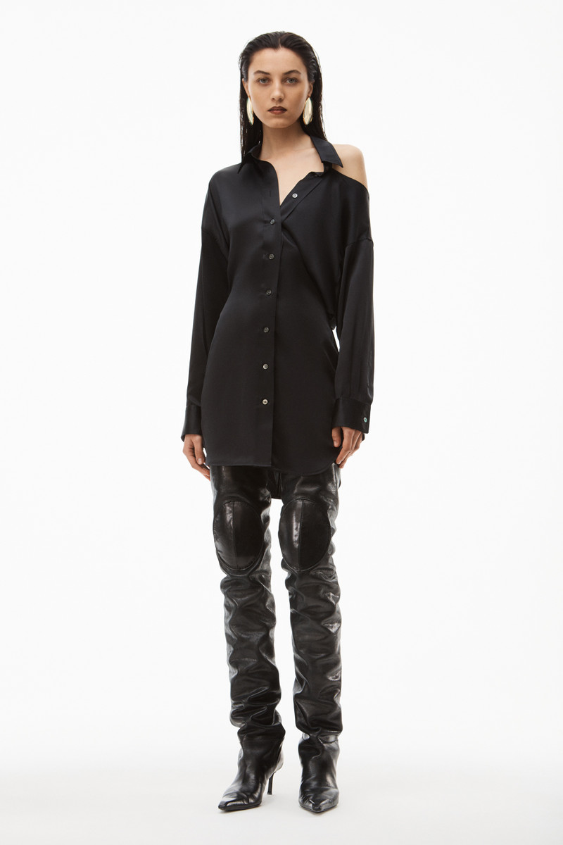 Alexander Wang CUTOUT SHOULDER DRESS IN SILK CHARMEUSE outlook