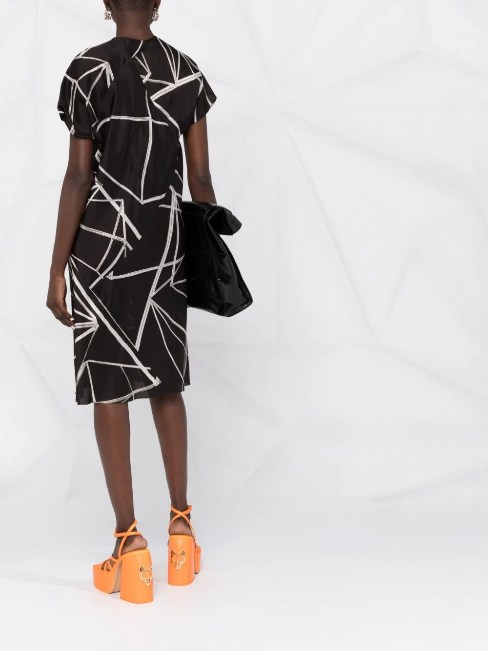 geometric-print wrap dress - 6