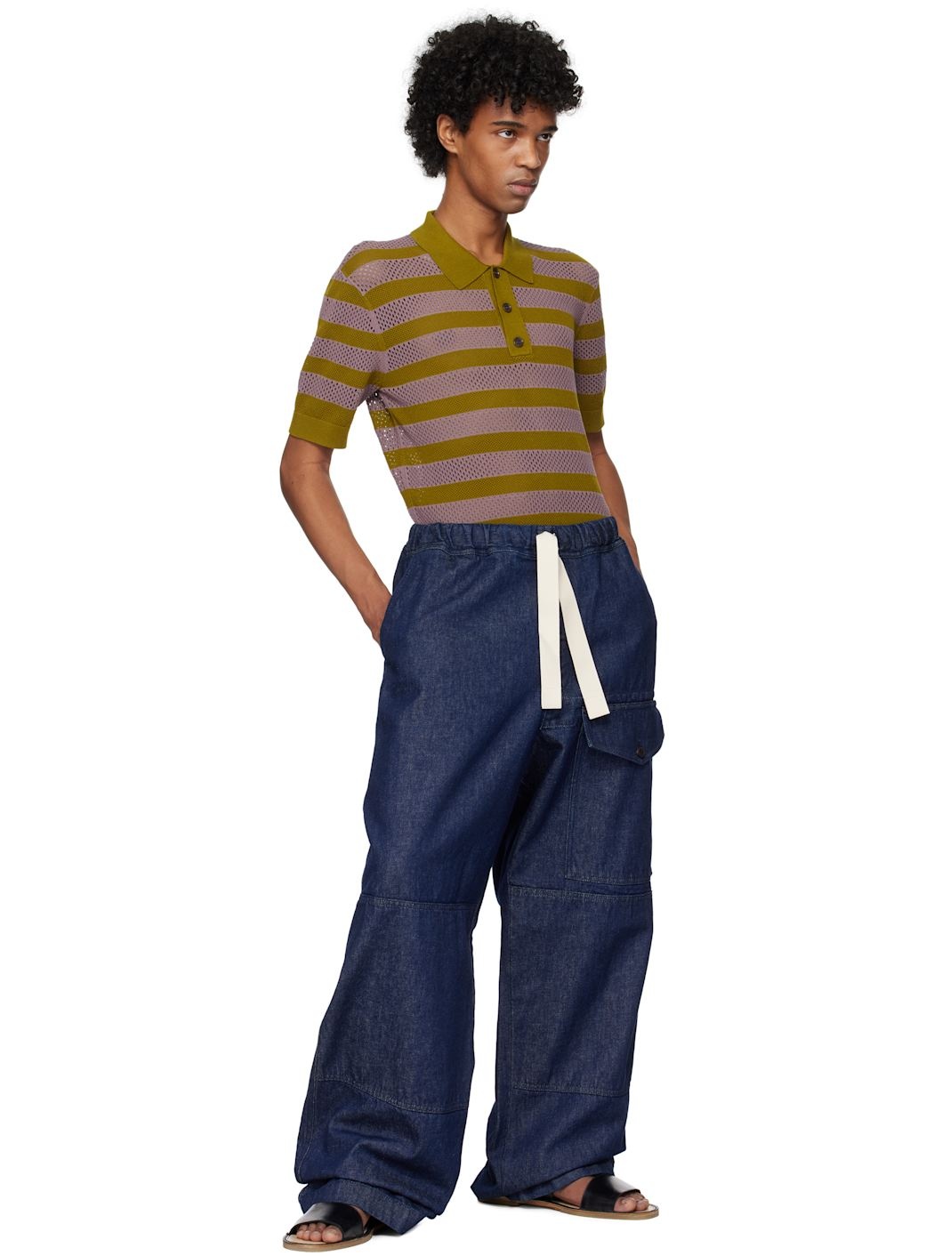 Indigo Drawstring Jeans - 4