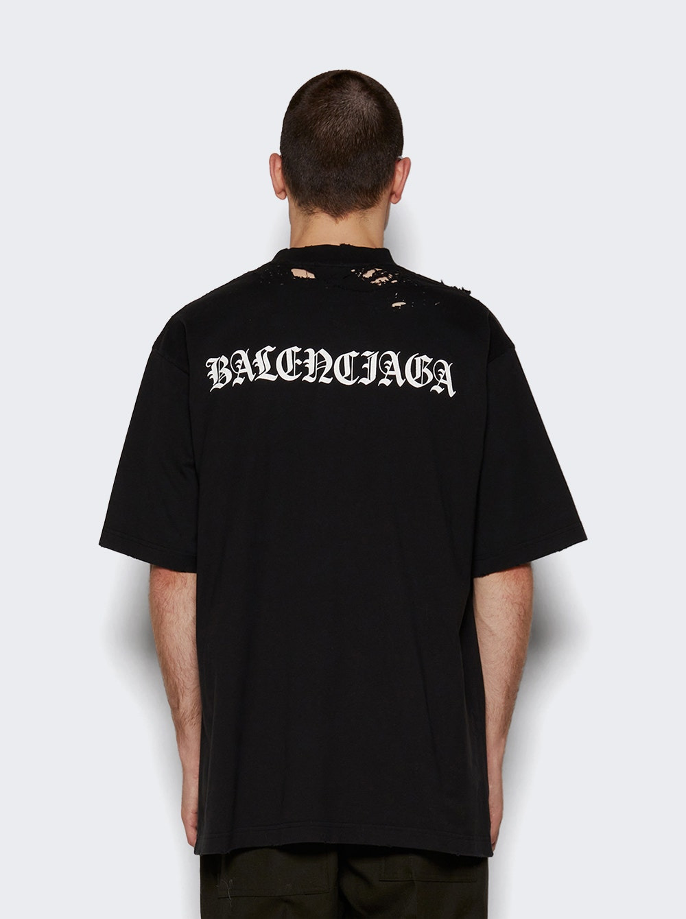 Distressed T-shirt Faded Black - 5