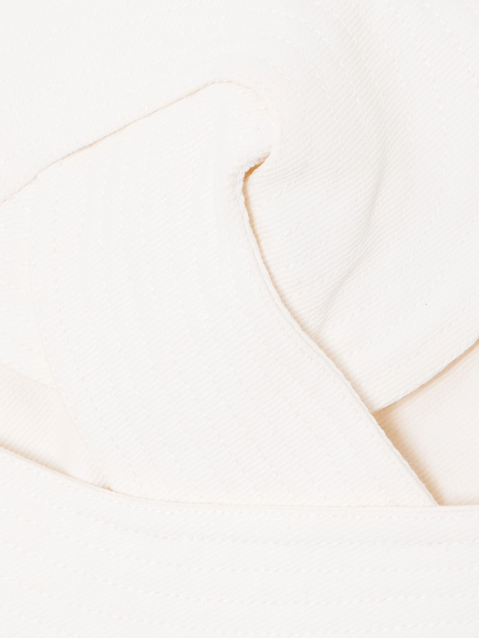 Onda strapless cropped twisted cotton-twill top Off-white - 4