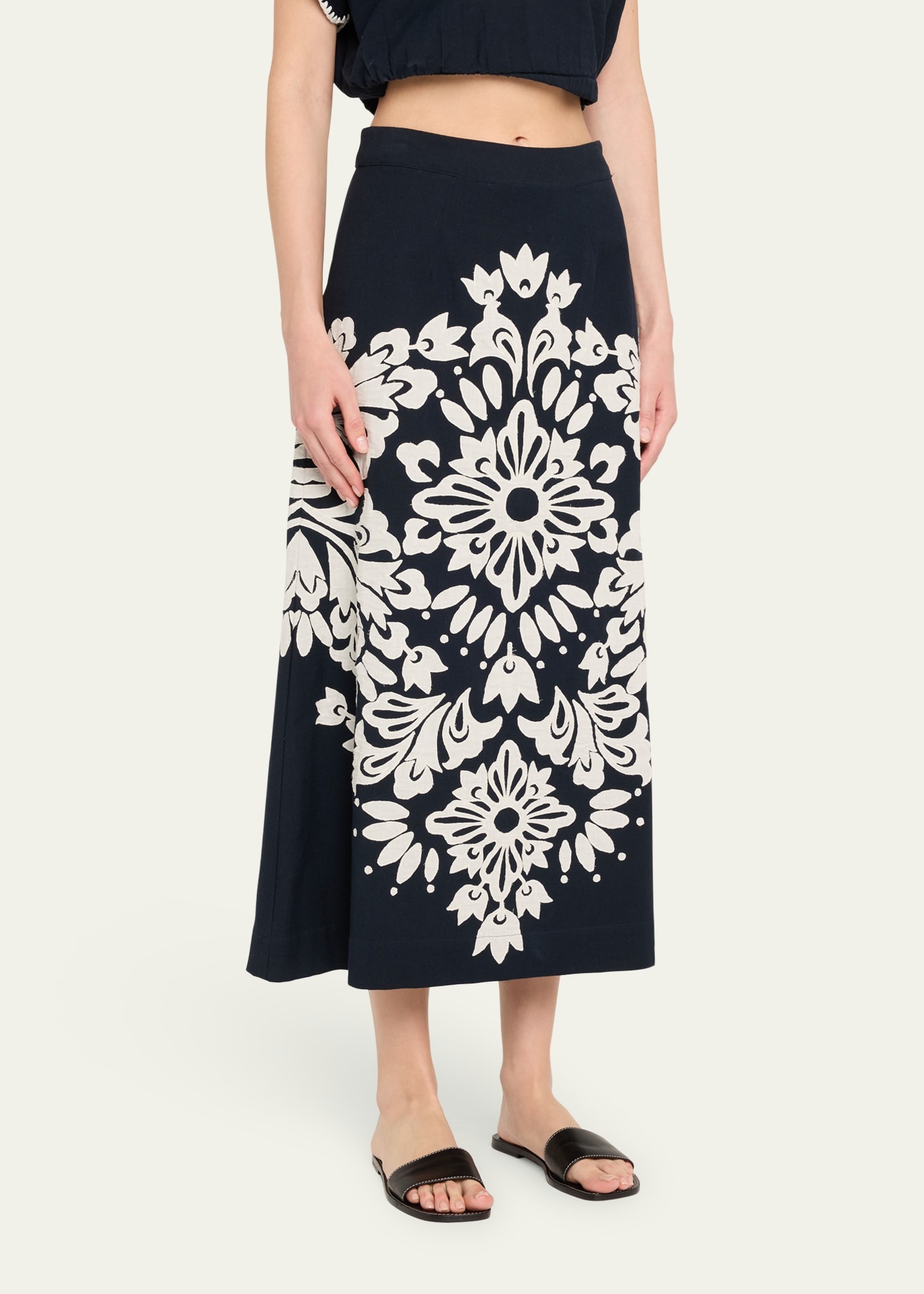 Liliana Appliqué Midi Skirt - 4