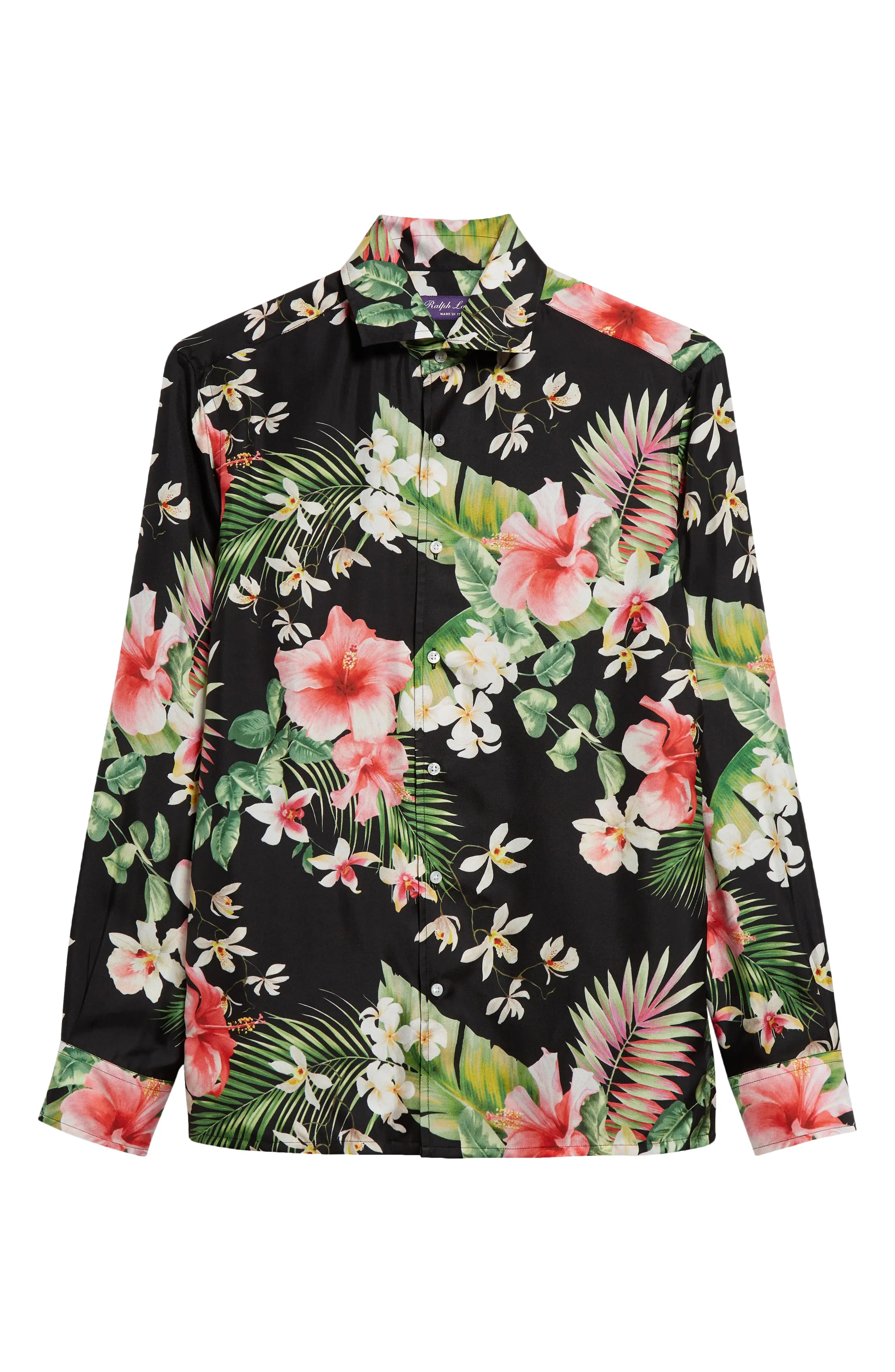 Tropical Floral Silk Button-Up Shirt - 5