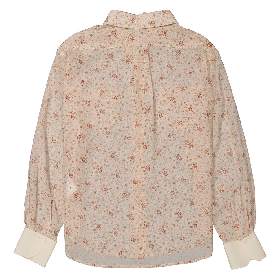 Chloe Ladies Dew Pink C Micro Flower Motif Silk Blouse - 6