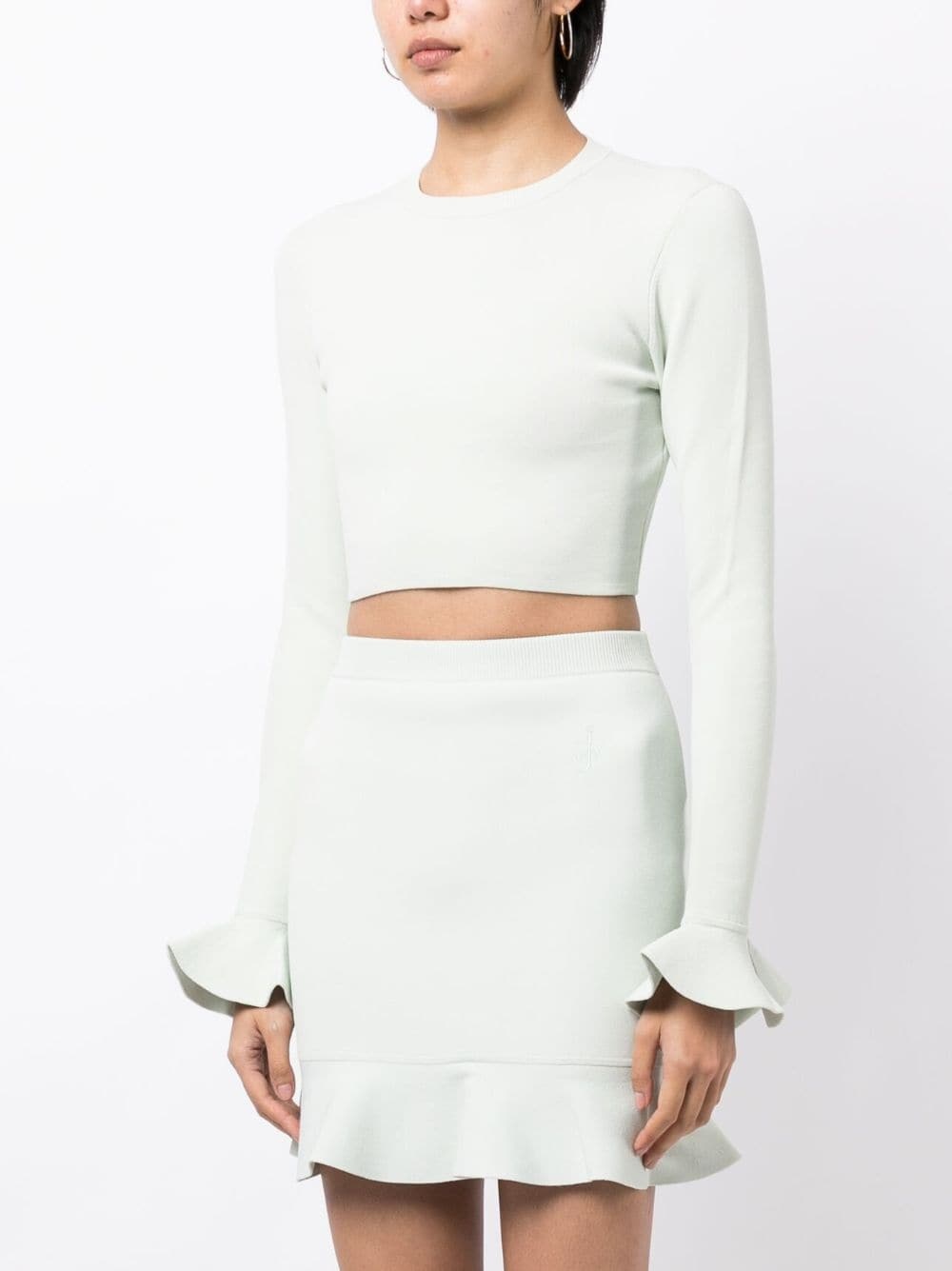 ruffle-detail cropped top - 3