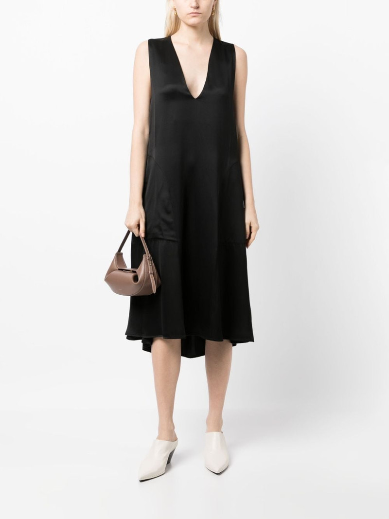 SA SU PHI V-neck sleeveless satin dress outlook