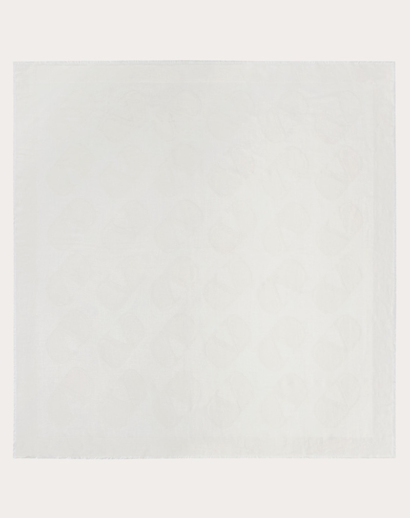 VLOGO SIGNATURE SILK AND LINEN SCARF 1