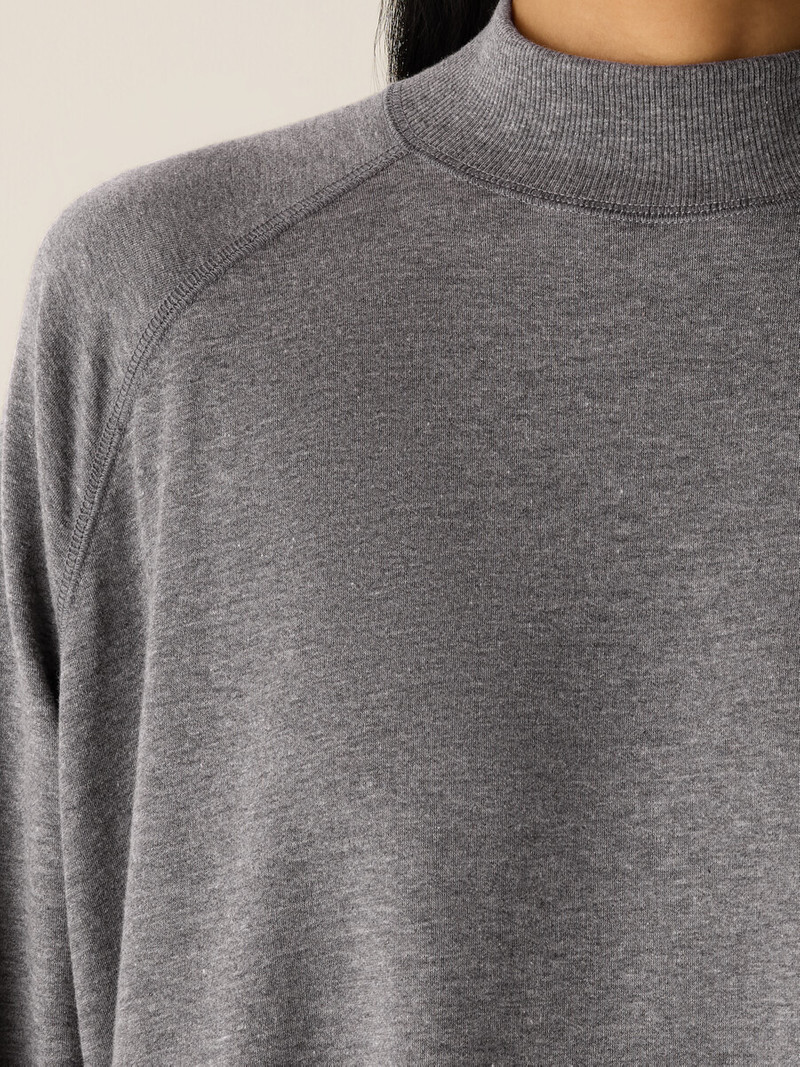 Cozy Brushed Terry Mock Neck Long Top 5