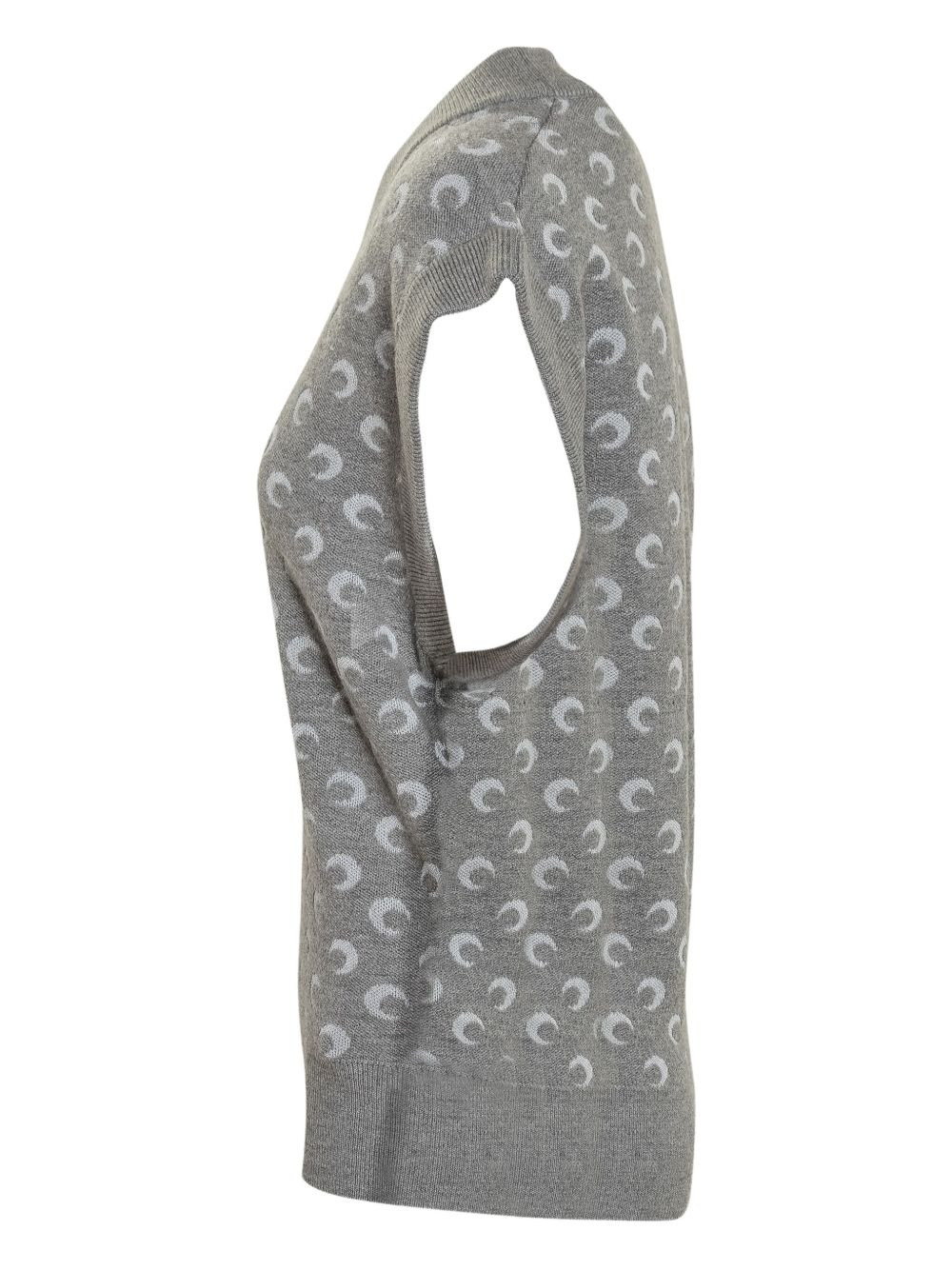 crescent-print V-neck vest - 3