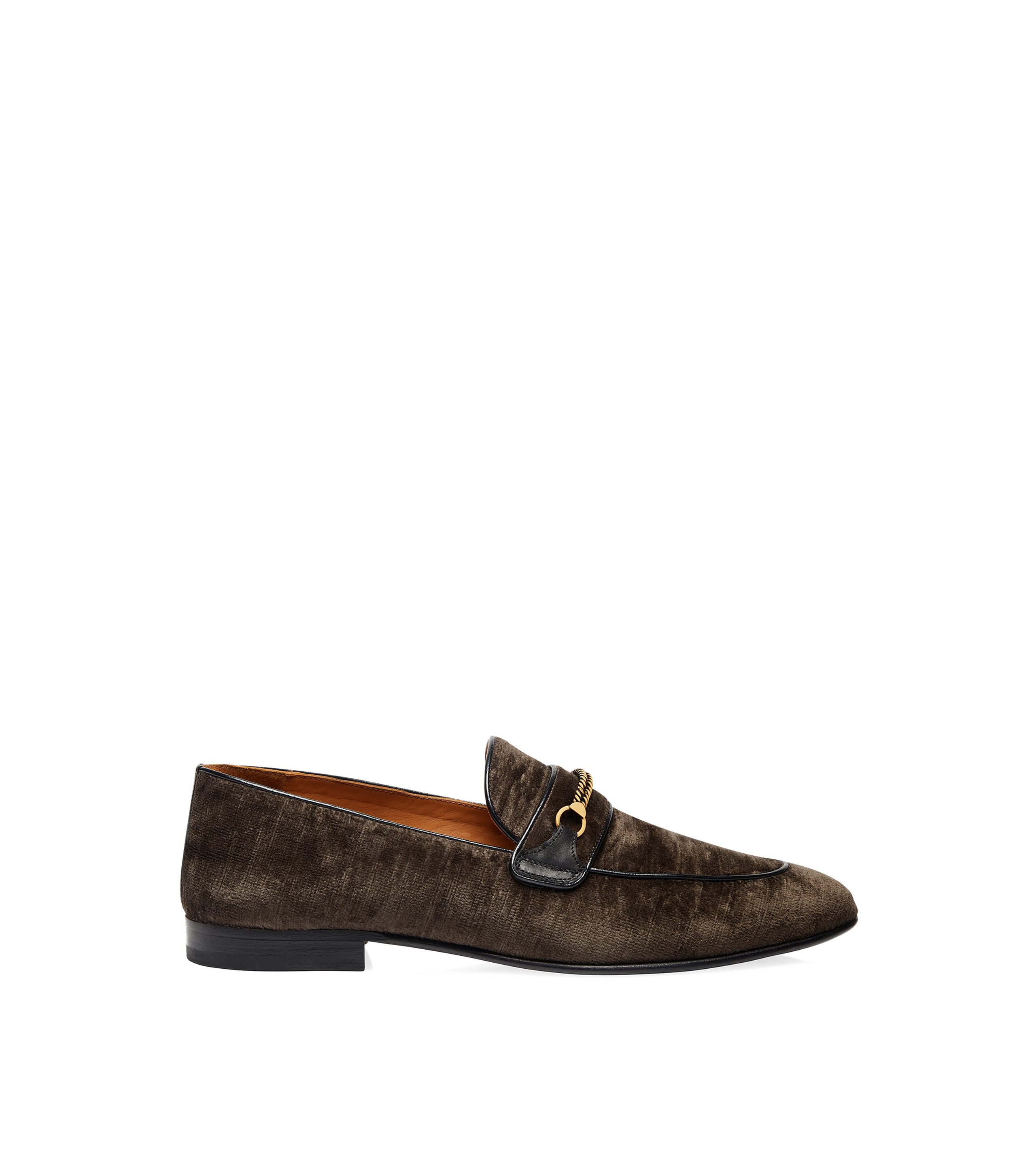 TEXTURED VELVET LIAM CHAIN LOAFER - 1