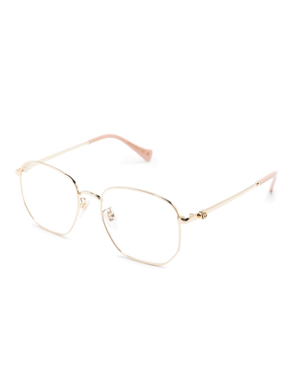 round-frame logo-plaque glasses - 2