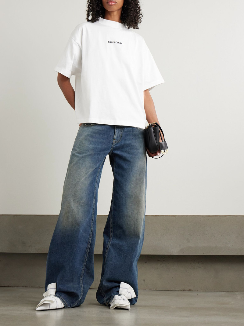 BALENCIAGA Mid-rise wide-leg jeans Blue outlook