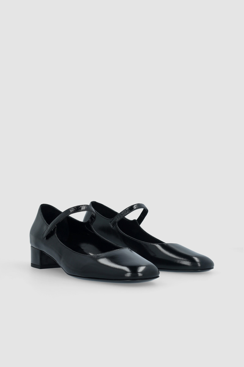 BY FAR GINNY BLACK GLOSSED NAPPA LEATHER MARY JANE PUMP outlook
