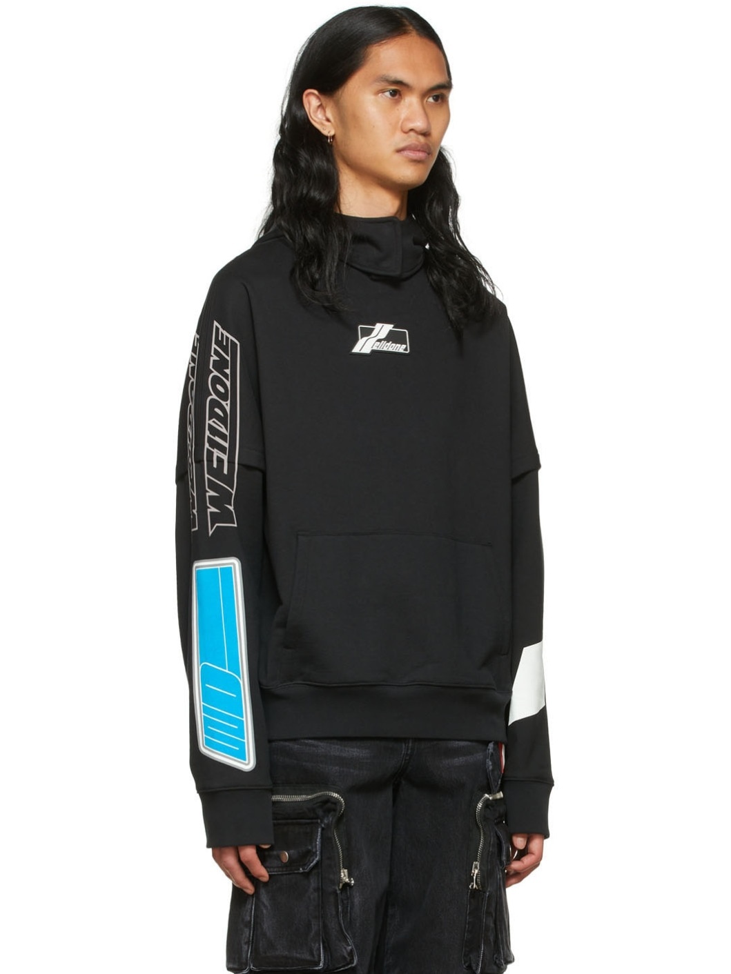 Black Cotton Hoodie - 2