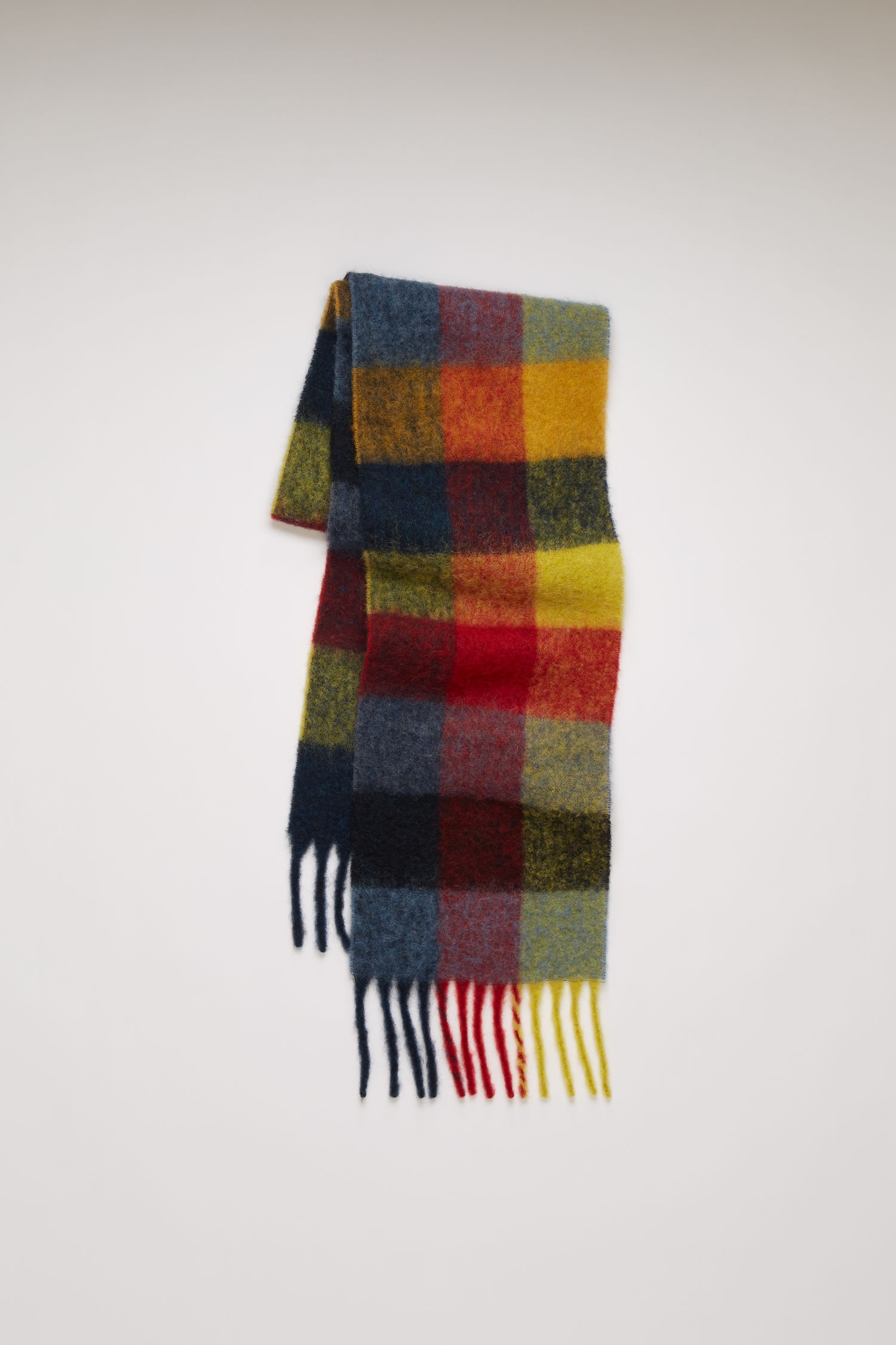 Multi check scarf red/yellow/dark blue - 2