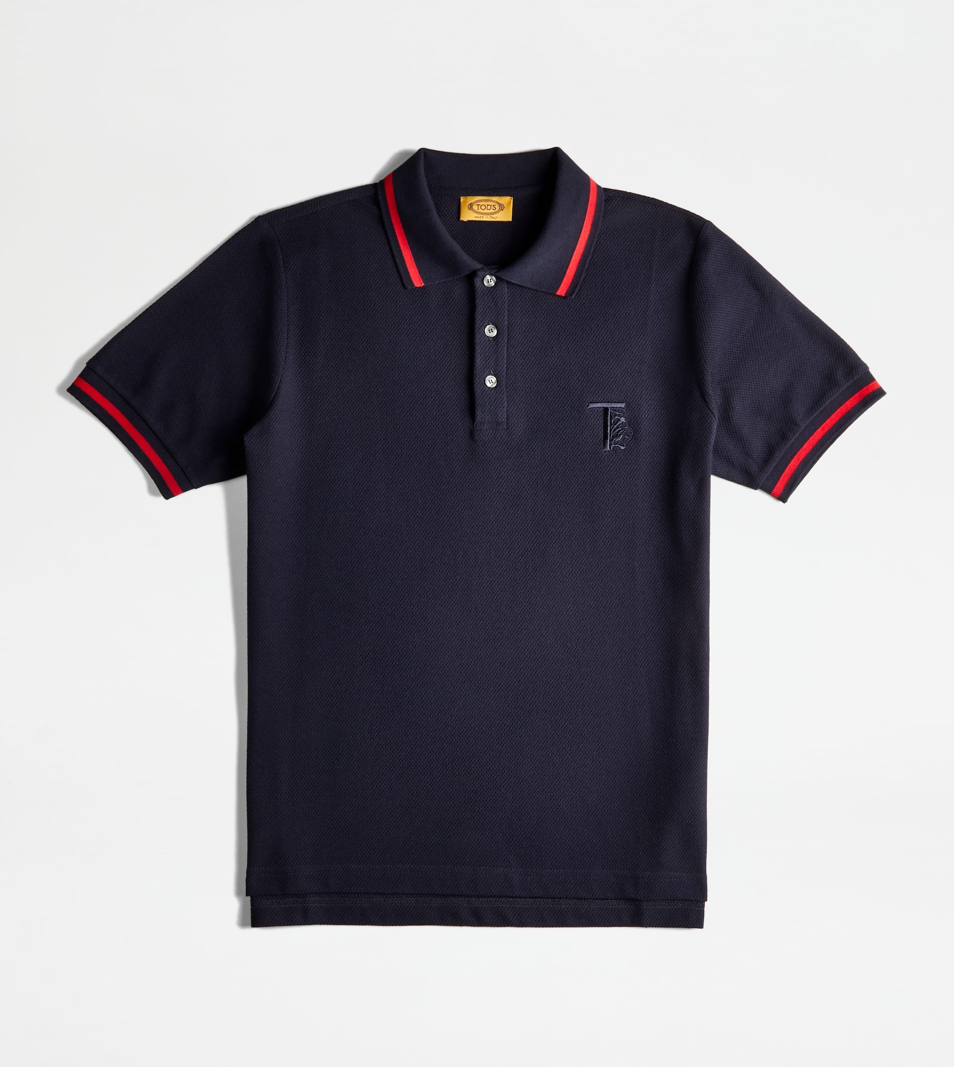 POLO SHIRT IN PIQUET - BLUE - 1