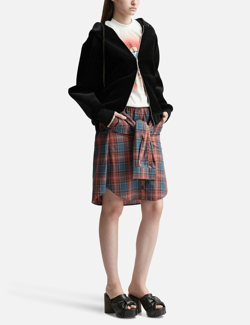 pushBUTTON CHECK SHIRT-WRAPPED SKIRT PANTS outlook