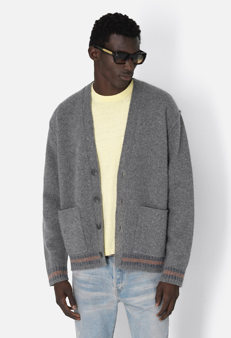 John Elliott BRUSHED WOOL VARSITY CARDIGAN outlook