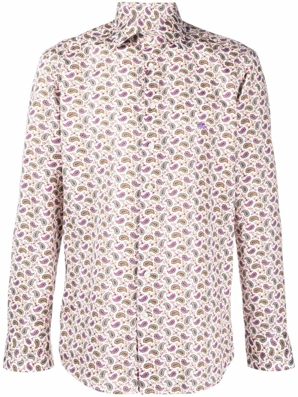 micro paisley-print cotton shirt - 1