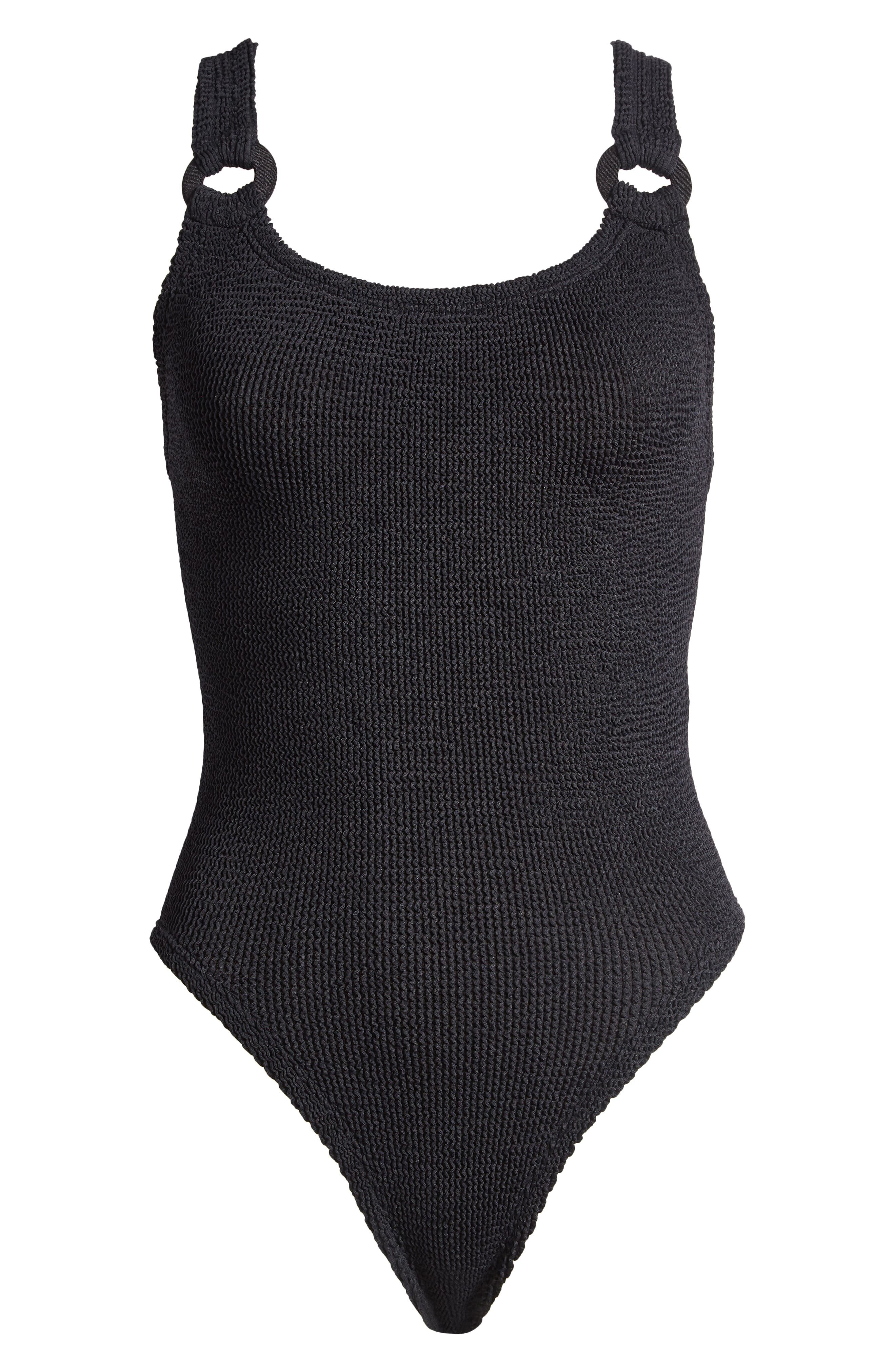Hunza G Domino Ring Hardware One-Piece Swimsuit in Black at Nordstrom - 6