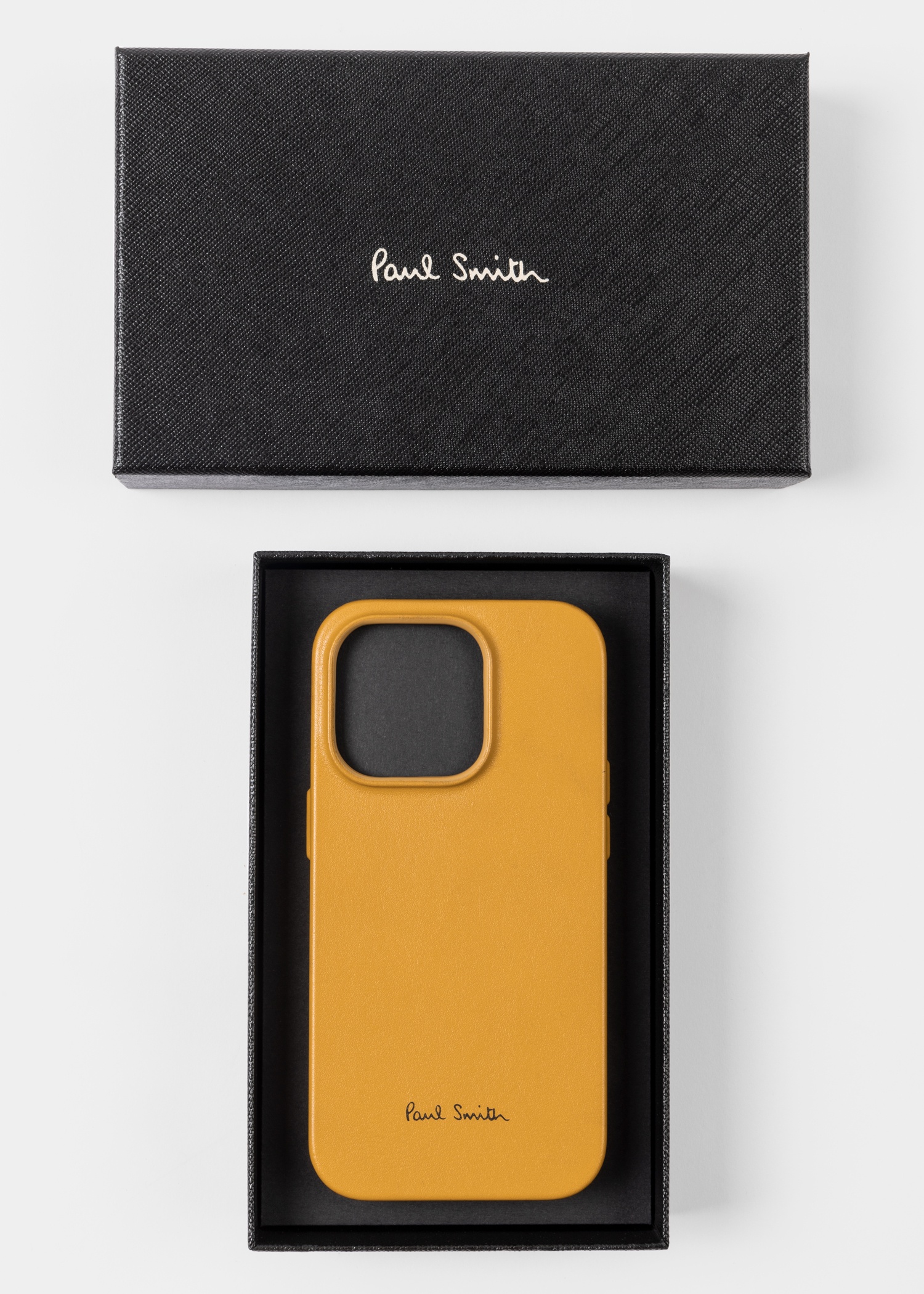 Paul Smith + Native Union Yellow Leather Magsafe iPhone 14 Pro Case - 4