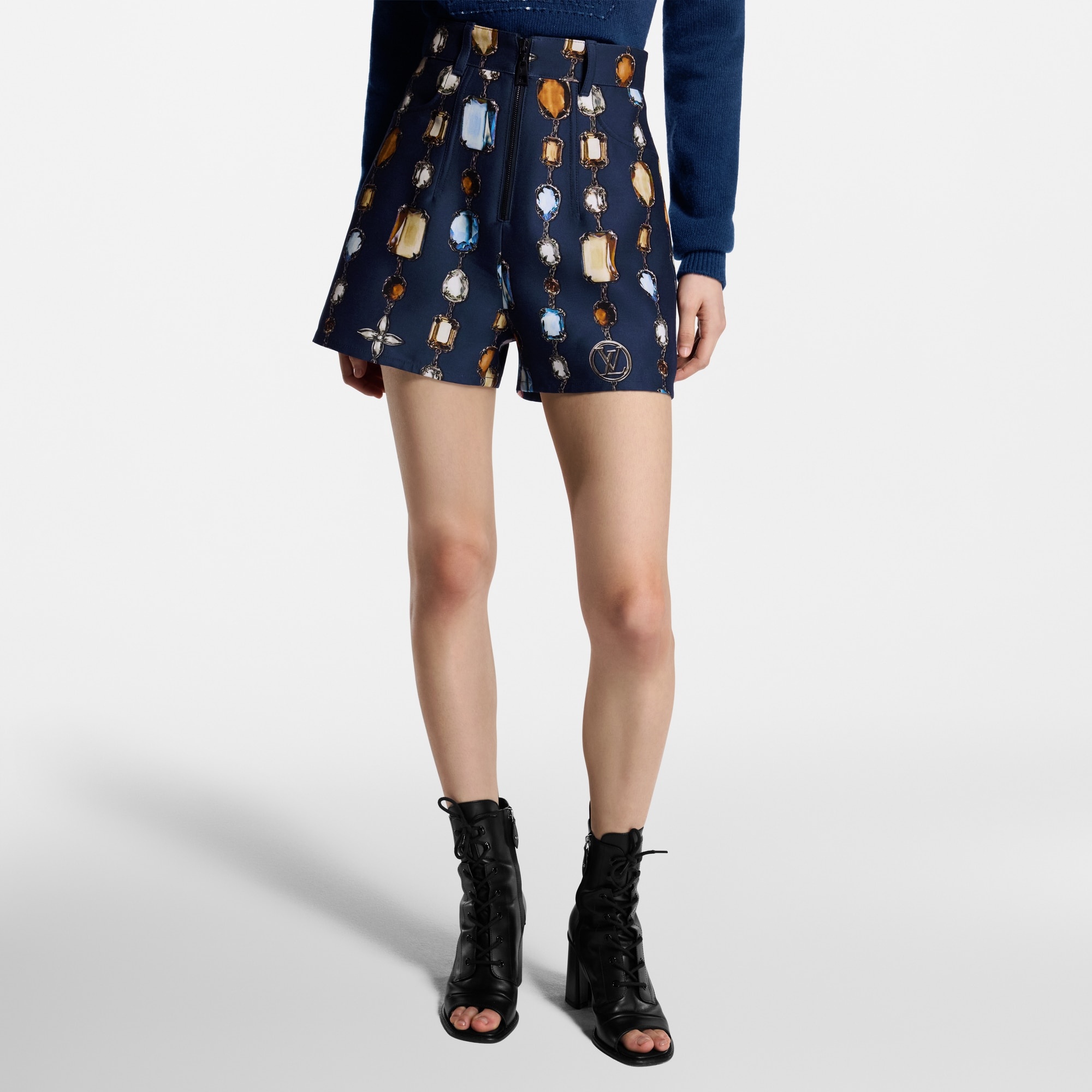 Necklace Print Tailored Shorts - 4