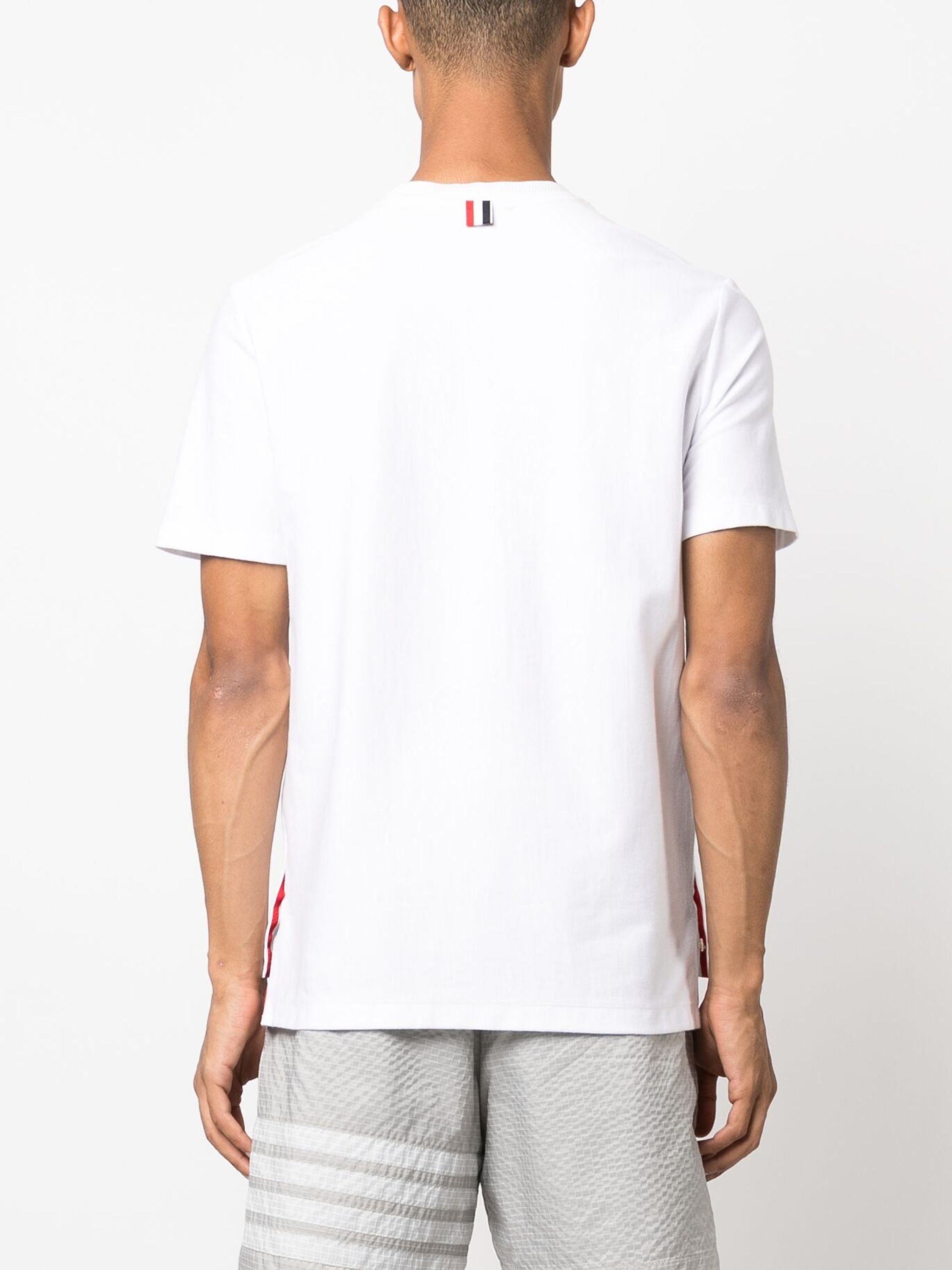 White RWB Stripe-Print Cotton T-Shirt - 4