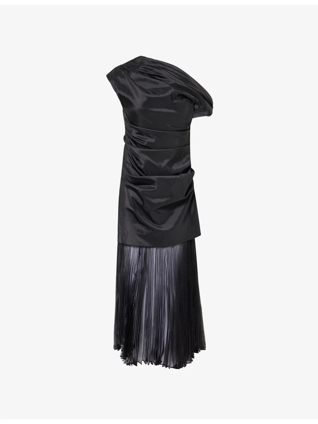 Ammalie Draped Taffeta Midi Dress - 1