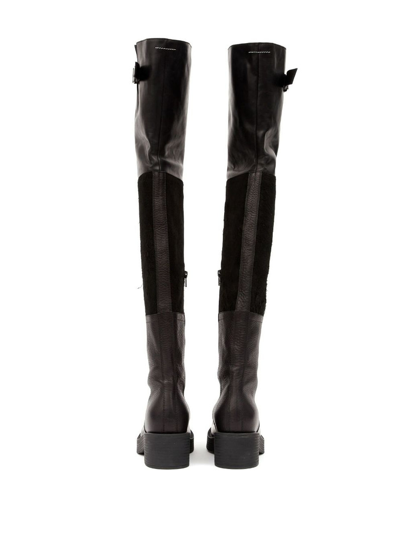 panelled buckled leather boots 3