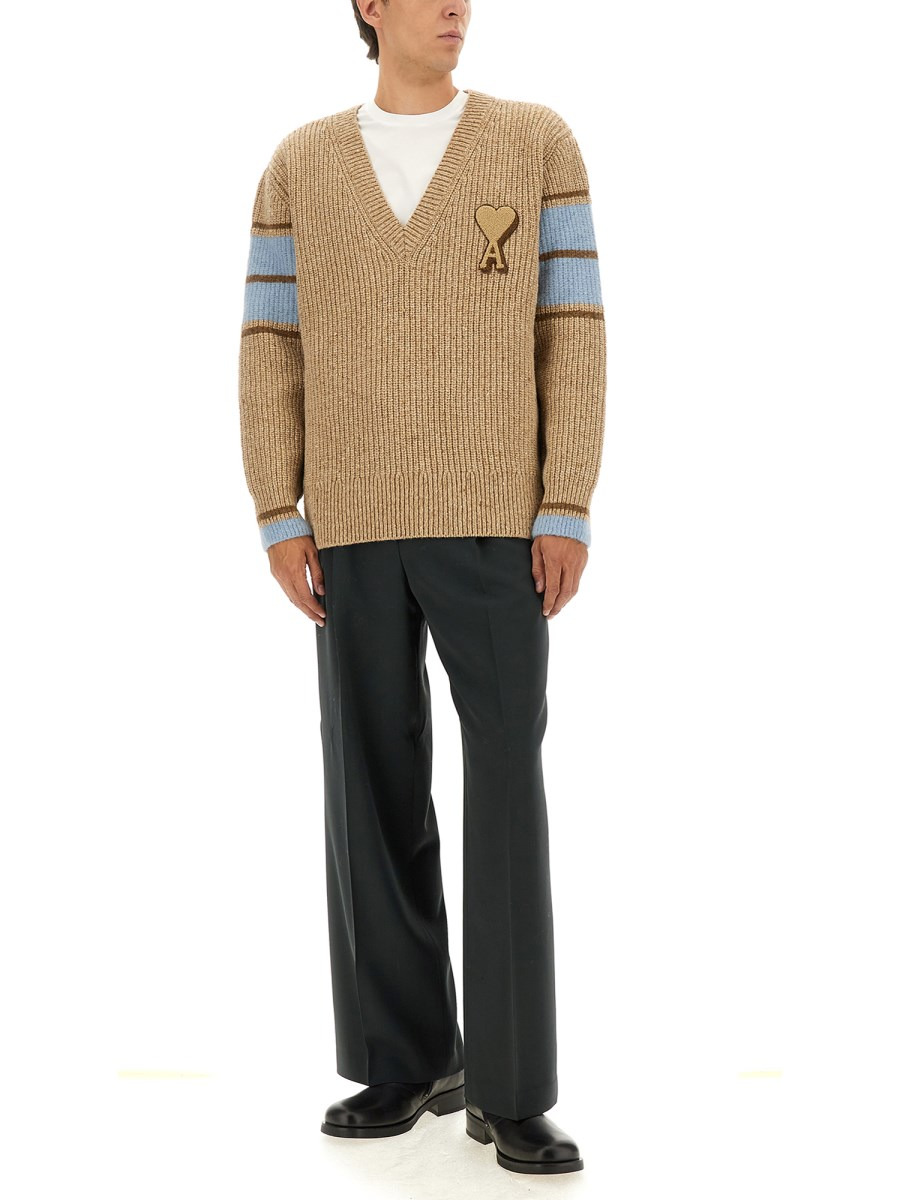 WOOL COLLEGE STYLE SWEATER - 2