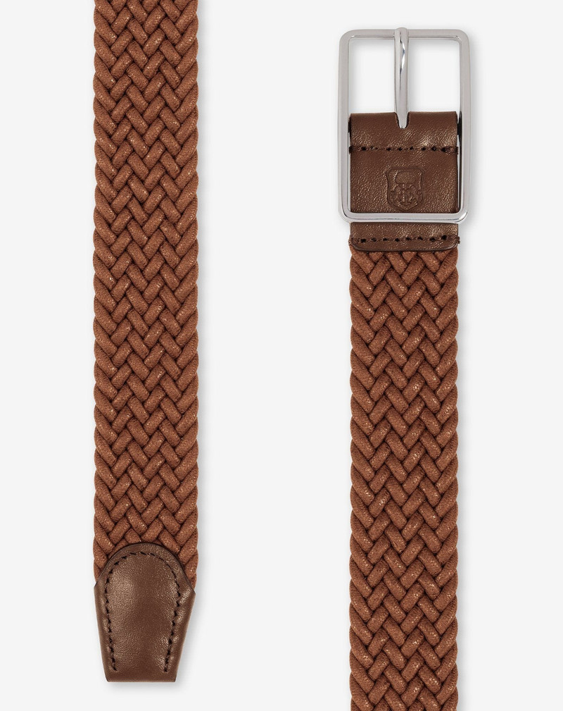 Cognac braided belt in waxed cotton 3