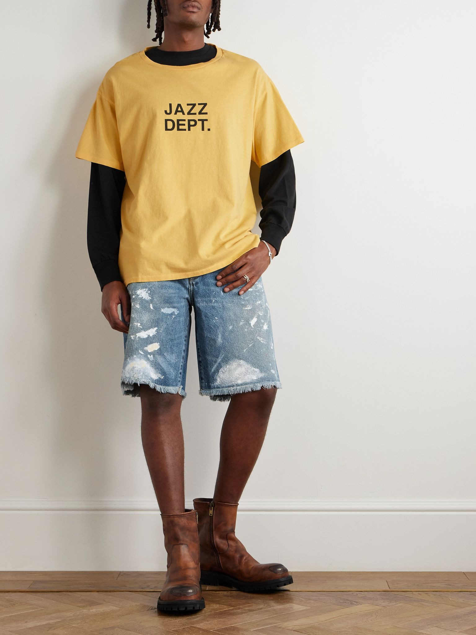 Jazzy Logo-Print Cotton-Jersey T-Shirt Yellow - 2