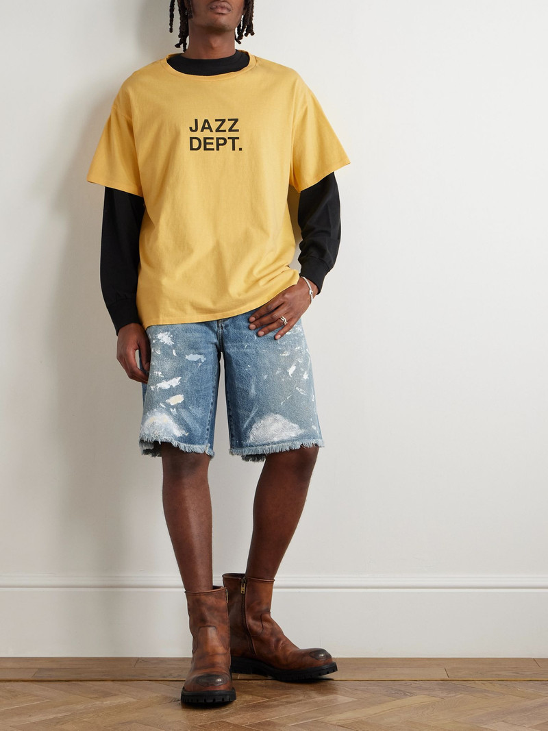 GALLERY DEPT. Jazzy Logo-Print Cotton-Jersey T-Shirt Yellow outlook