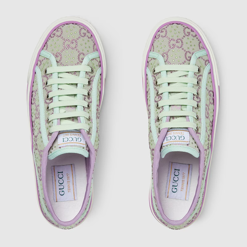 Gucci Tennis 1977 GG Crystals Canvas Sneakers - 3