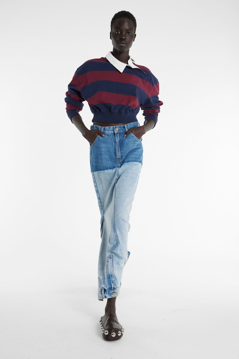 TWISTED COLLAR RUGBY JERSEY BURGUNDY NAVY 1