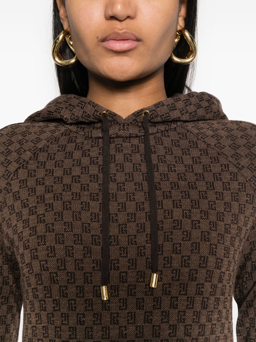 PB Monogram-jacquard wool hoodie - 5