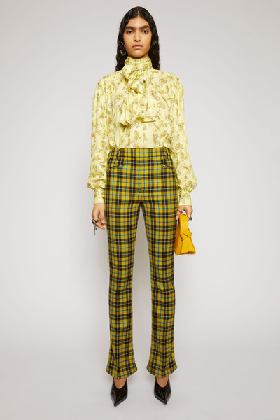 Acne Studios Slim-fit checked trousers yellow/black outlook