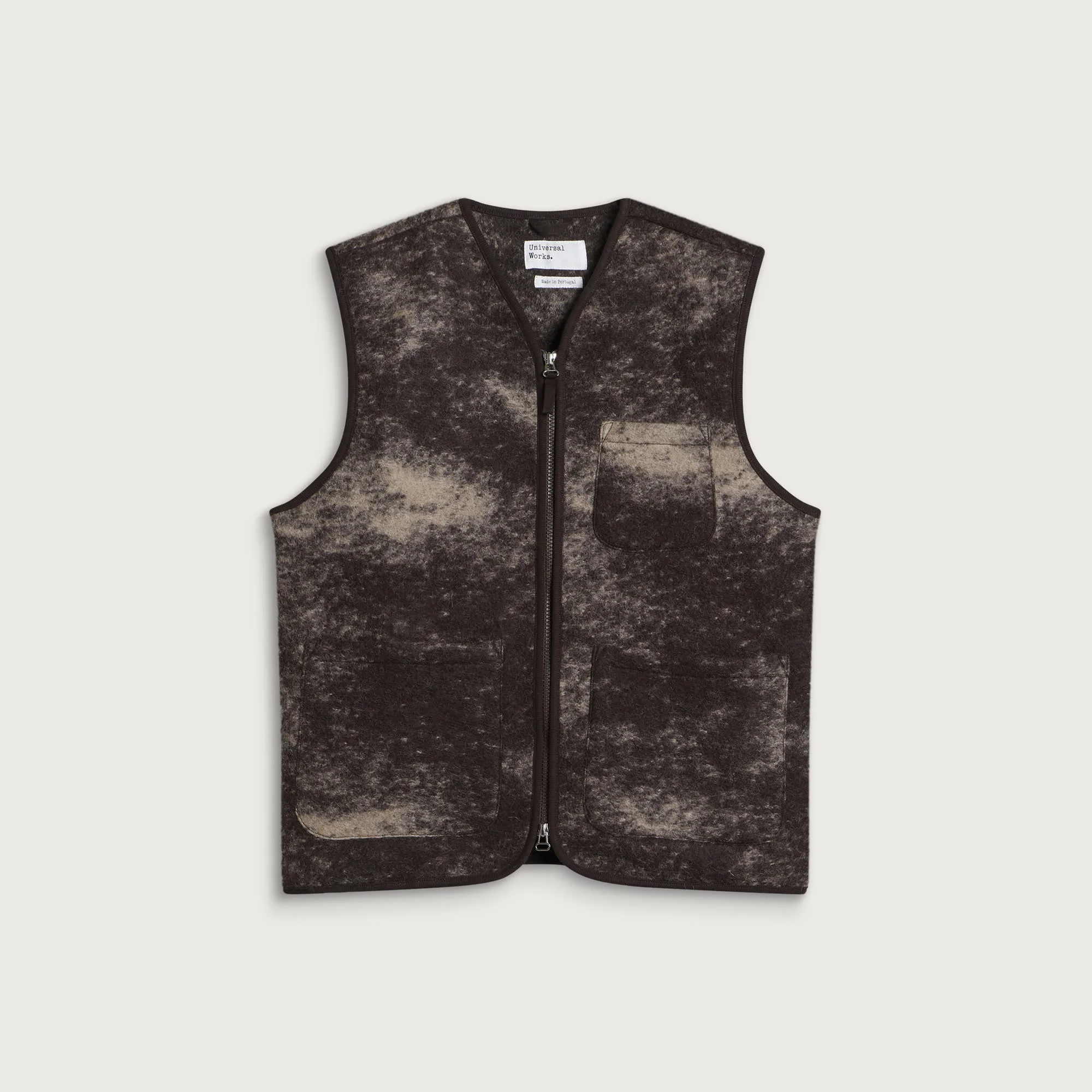 Universal Works Cloud Camo Knit Zip Gilet - 1