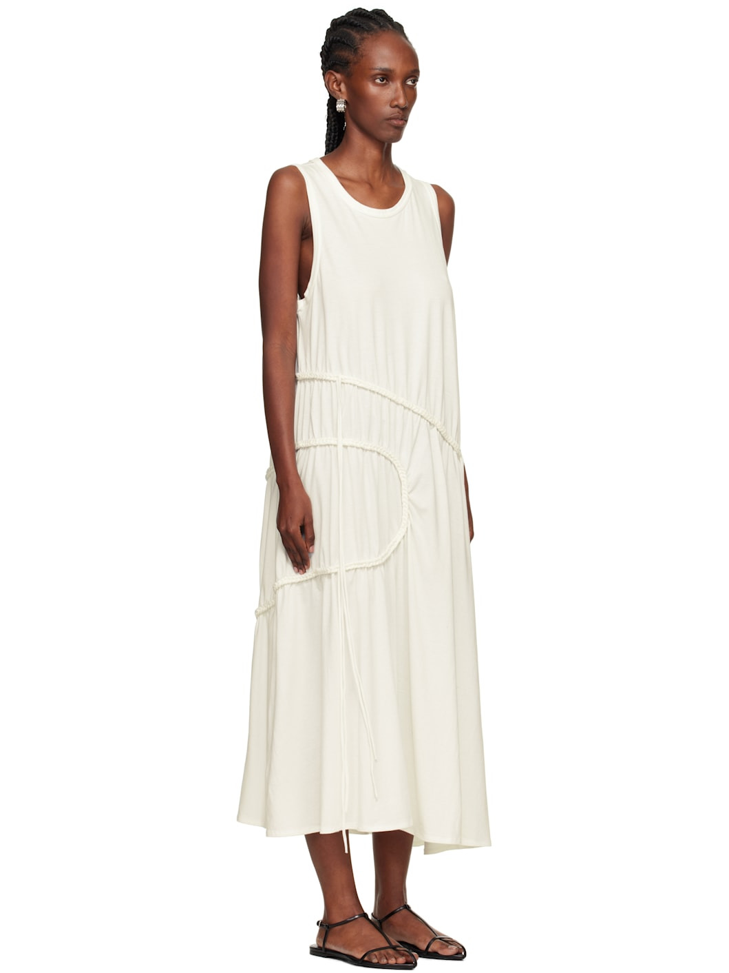 Off-White Chain Stitch Sleeveless Midi Dress - 2