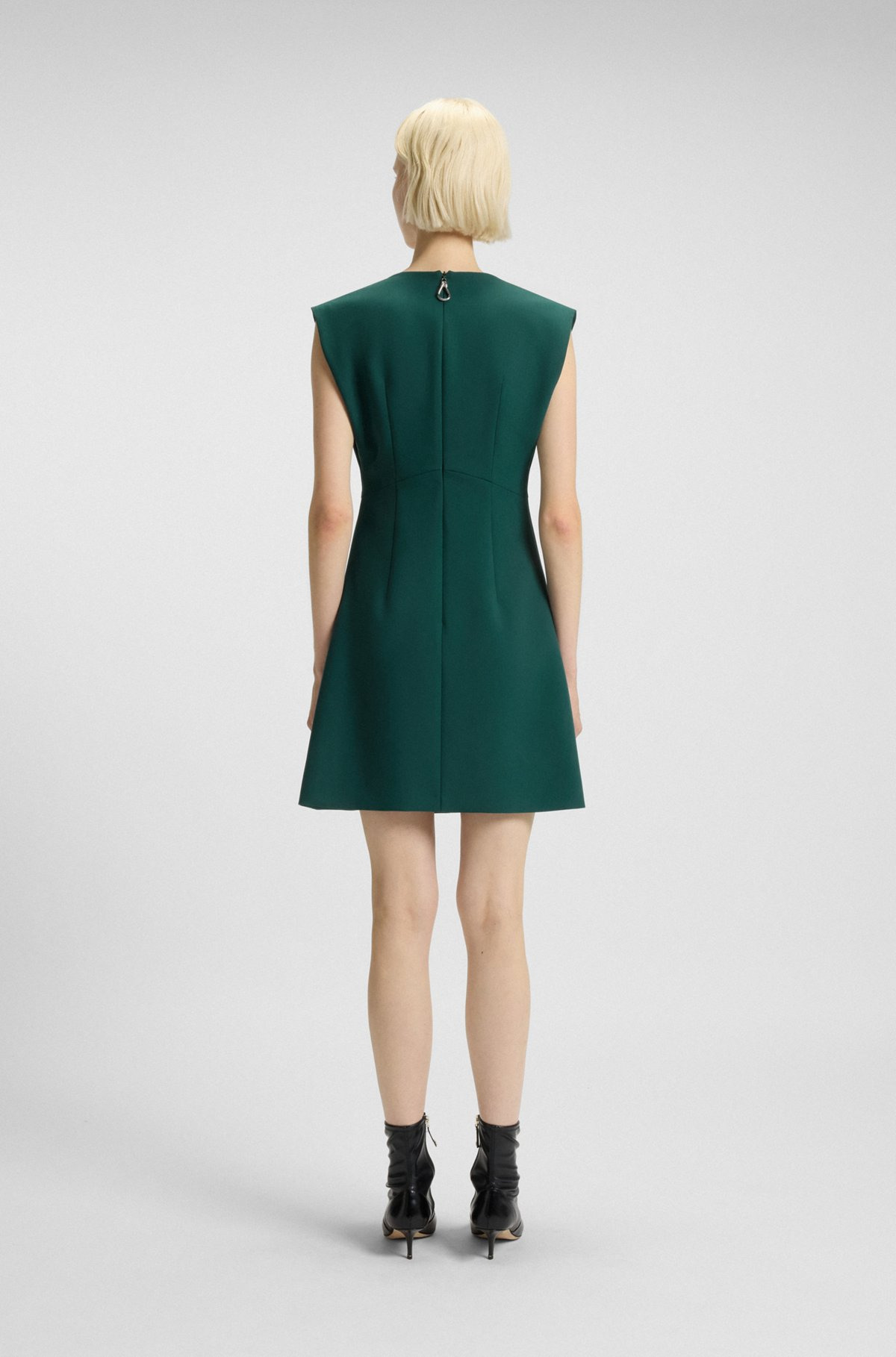 REGULAR-FIT SLEEVELESS DRESS WITH FRONT PLEAT - 4